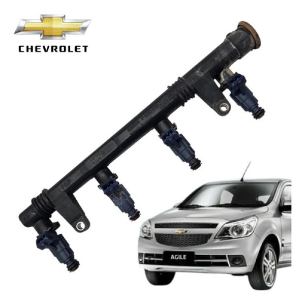 Flauta Com Bicos Injetores Chevrolet Agile Montana 1.4 2012