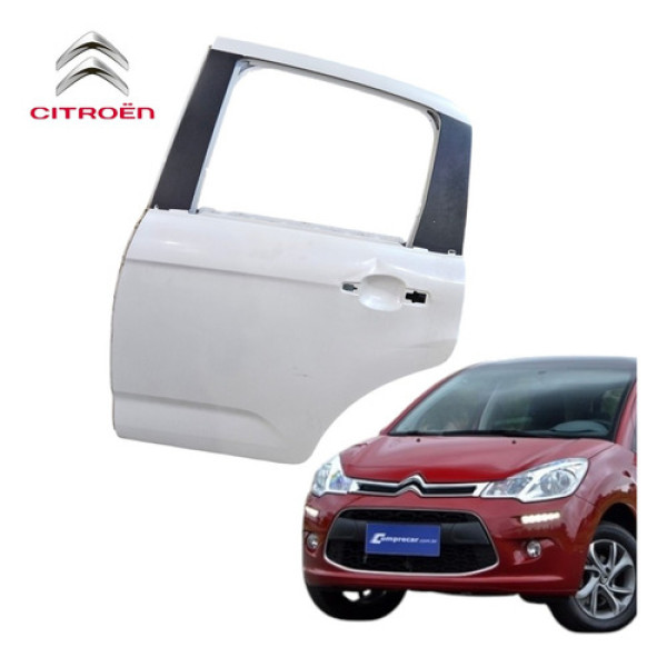 Porta Traseira Esquerda Citroen C3 2013 A 2015 Original Traseira Esquerdo Branco