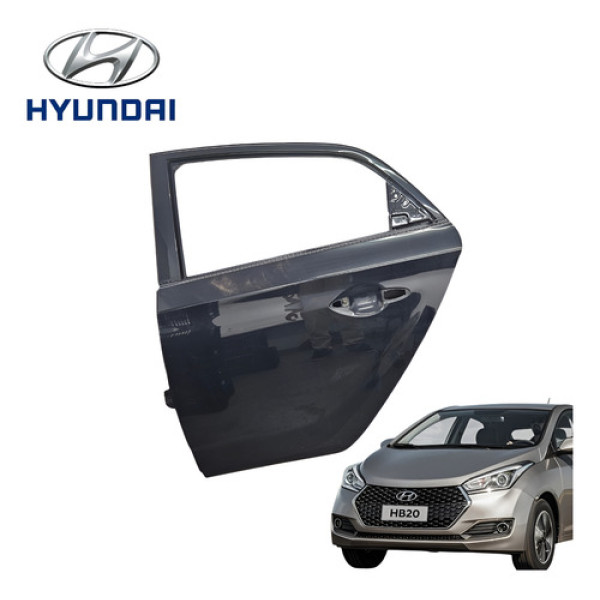 Porta Traseira Esquerda Hyundai Hb20 1.0 Comfort 2013 A 2019 Traseira Esquerdo Preto