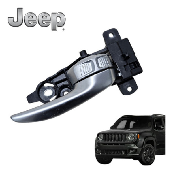 Maçaneta Interna Dianteira Direita Jeep Renegade 2016 A 2020 Prateado Dianteira