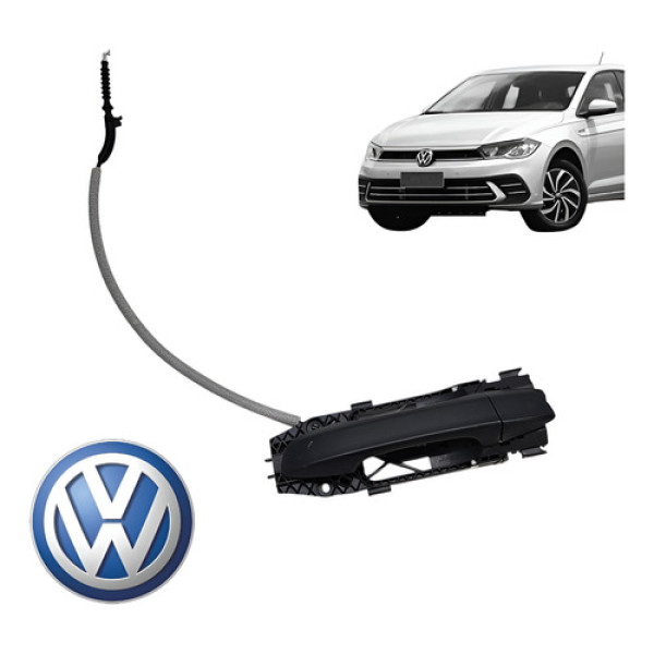 Maçaneta Externa Traseira Direita Vw Polo 1.0 Track 2025 Ori Preto Traseira