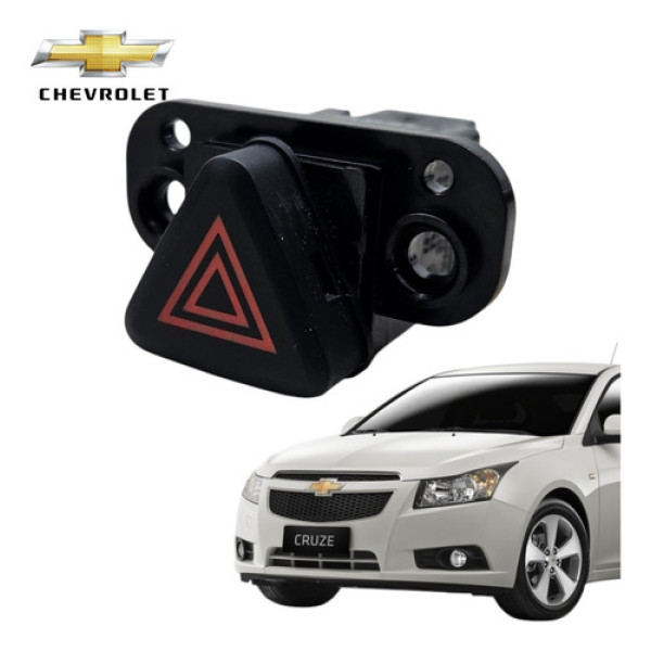 Botão Interruptor Pisca Alerta Gm Cruze Spin Sonic 2013 2016 Preto