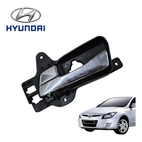 Maçaneta Interna Traseira Direita Hyundai I30 2.0 Gls 2009 Cromado Traseira