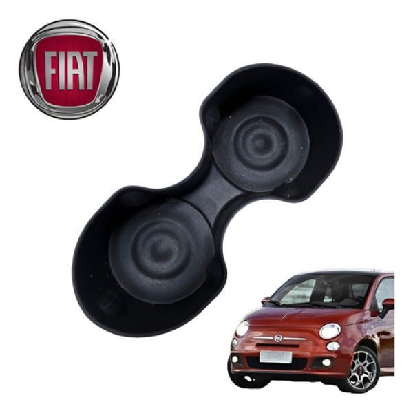 Borracha Traseira Porta Copos Fiat 500 1.4 Sport Air 2012 Preto