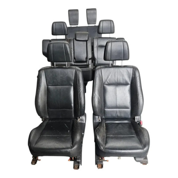 Jogo Bancos Couro Pajero Full 7 Lugares 2012 A 2016 Original Preto