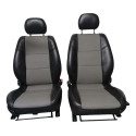 Jogo Banco Couro Forros Porta E Volante Vectra 1997 2005 Cinza E Preto