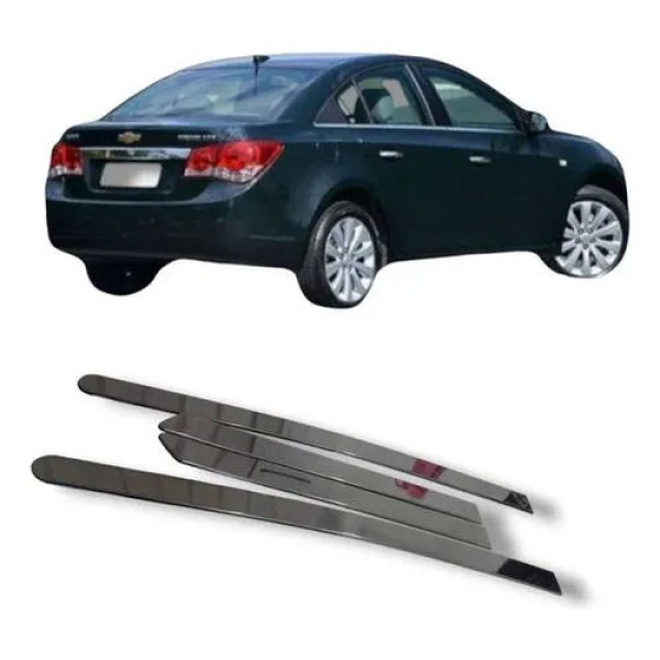 Frisos Laterais Completo Porta Chevrolet Cruze 2012 2016 Prateado