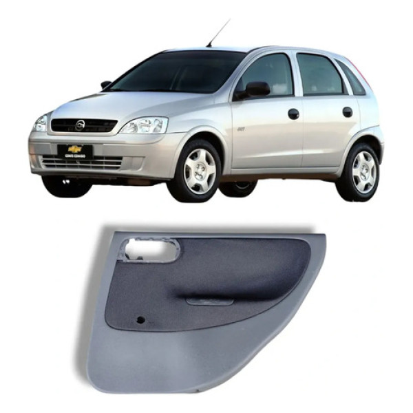 Forro Porta Traseira Direita Corsa Joy 2003 A 2012 Preto