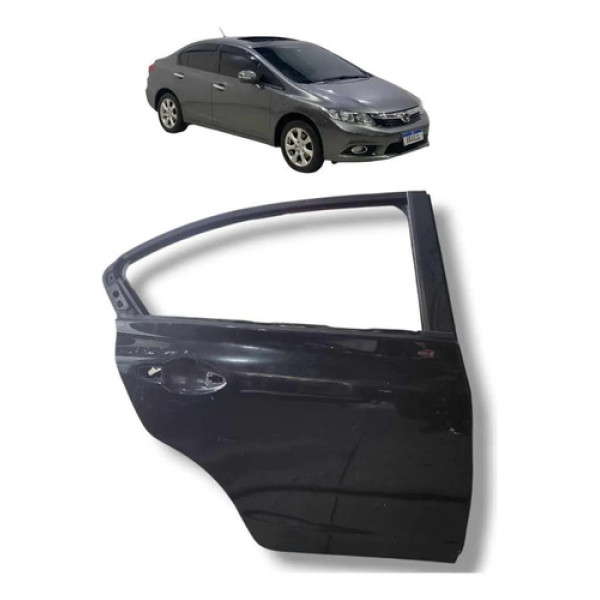 Porta Traseira Direita Civic G9 2012 2013 A 2016 Traseira Direita Preto