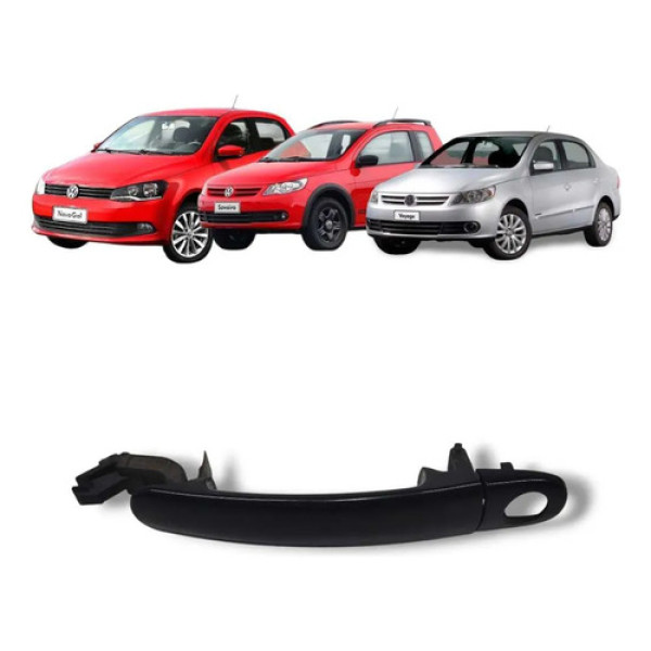 Maçaneta Dianteira Esquerda Vw Gol Voyage Original 2008 2016 Preto Dianteira