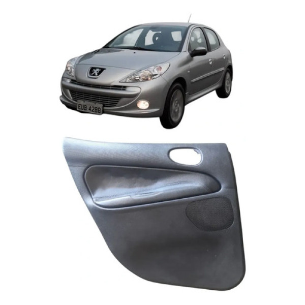 Forro Porta Traseira Esquerda Peugeot 206 207 Passion Preto