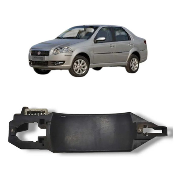 Suporte Maçaneta Dianteira Direita Fiat Siena 2008 2012 Prateado