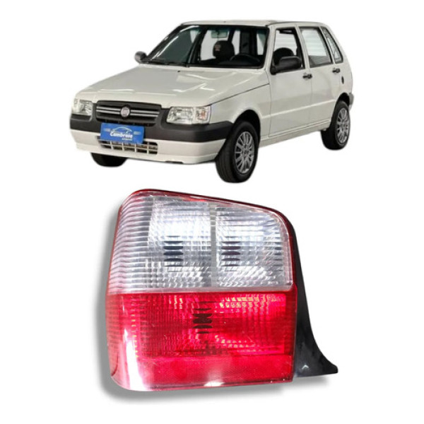 Lanterna Traseira Esquerda Uno Flex 2004 A 2013 Cristal Esquerdo/motorista Vermelho