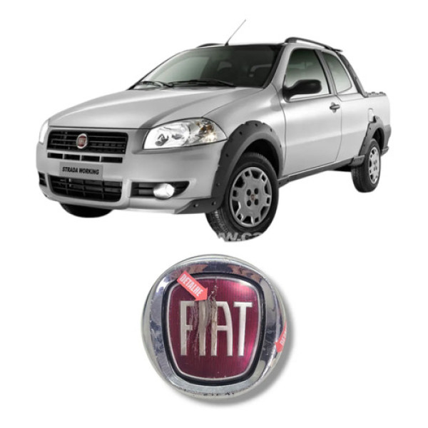 Maçaneta Símbolo Tampa Traseira Fiat Strada 2010 2013  Vermelho