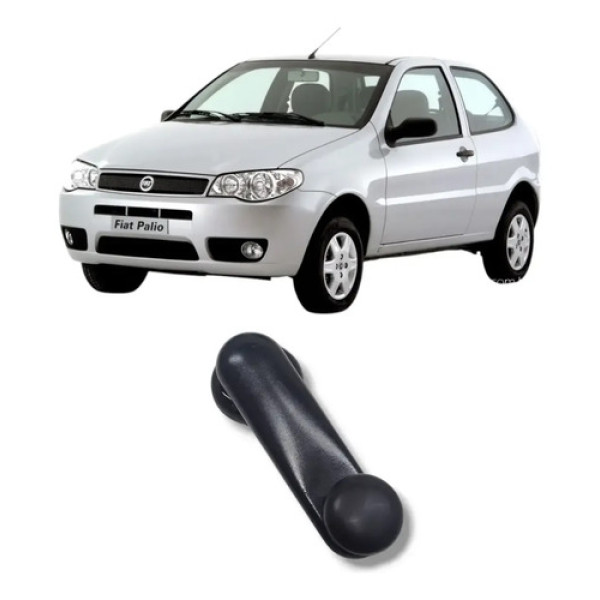 Manivela Vidro Porta Fiat Palio 2008 2016 Preto