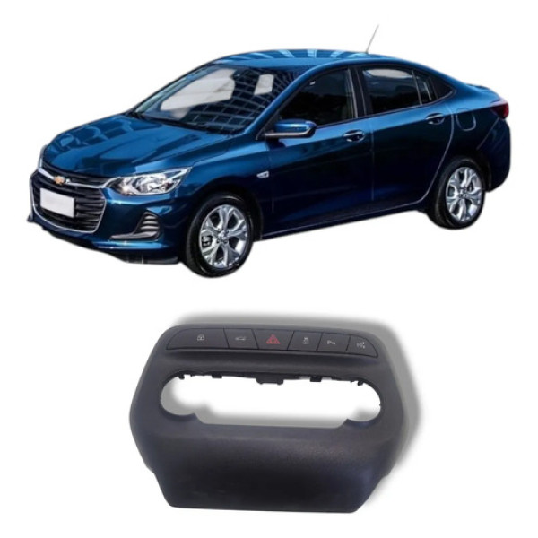 Moldura Comando Ar Pisca Alerta Gm Onix 2020 2024 Preto