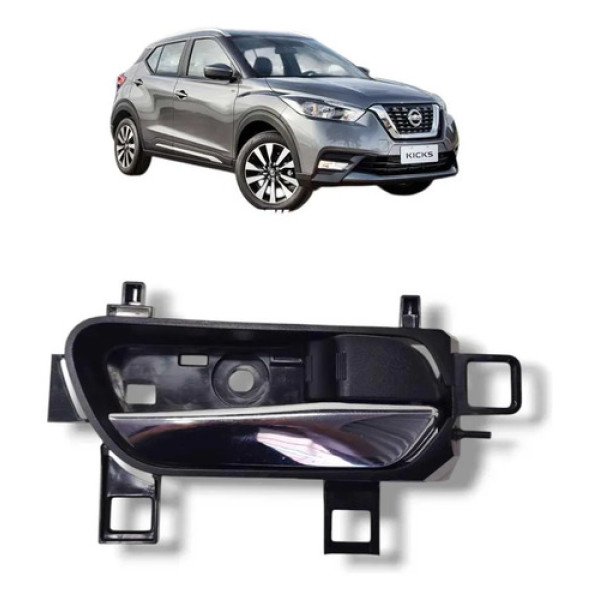 Maçaneta Interna Direita Nissan Kicks 2017 A 2021 Original Prateado Dianteira/traseira