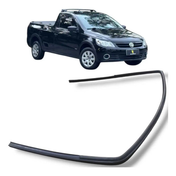 Borracha Vidro Dianteiro Esquerdo Vw Saveiro Ce 2008 2012 Preto