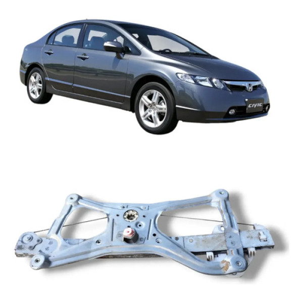Máquina De Vidro Porta Dianteira Esquerda Civic 2007 A 2011