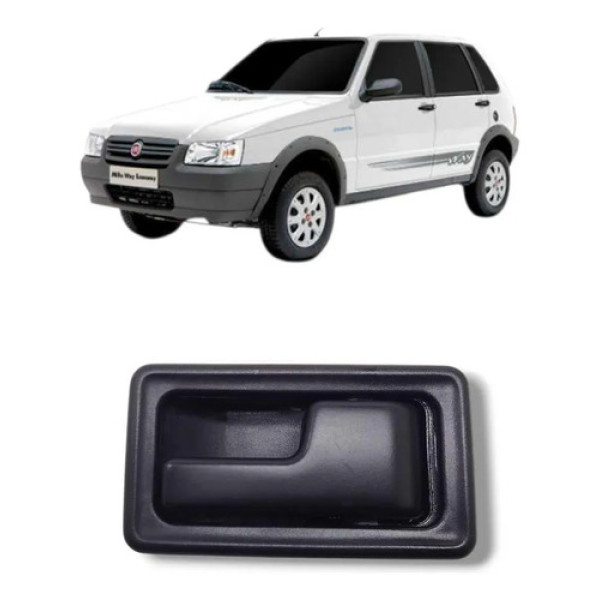 Maçaneta Interna Traseira Direita Fiat Uno 2006 A 2010 Preto Dianteira/traseira