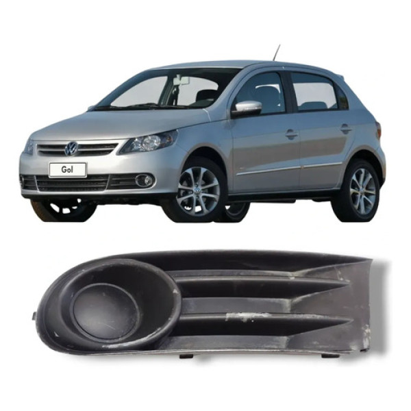 Grade Moldura Paracho Esque S/ Milha Gol Saveiro Voyage G5 Preto Esquerdo