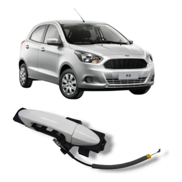 Maçaneta Ext. Porta Tras Esq Fiesta Ka 14 21 Ecosport 13 21 Branco Traseira