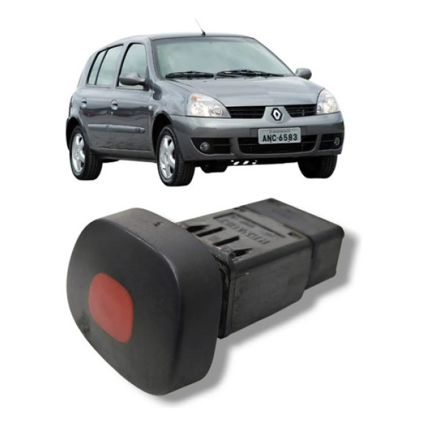Botão Alerta Renault Clio 2002 A 2008 Original Preto