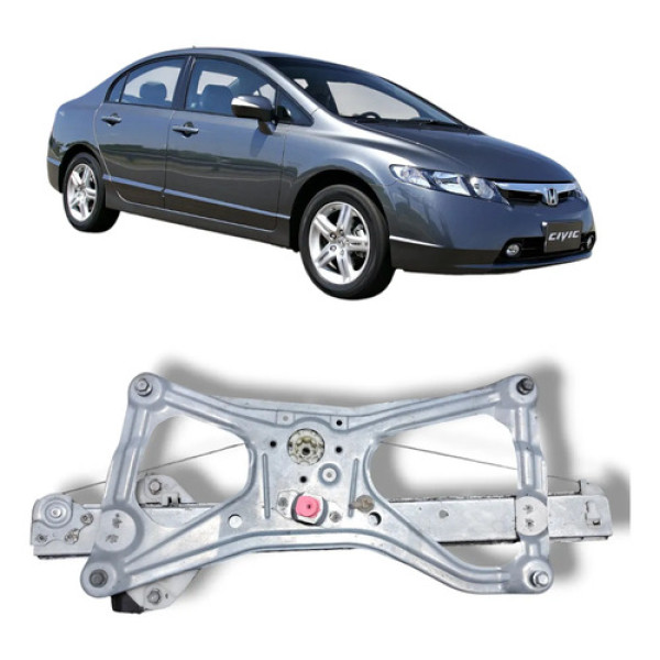 Máquina De Vidro Porta Dianteira Esquerda Civic 2007 A 2011