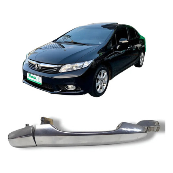 Maçaneta Externa Dianteira Direita Honda Civic 2012 2016 Ori Preto Dianteira