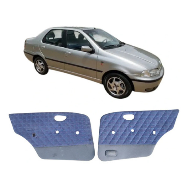 Par Forro Porta Traseira Fiat Palio Siena 1996 A 2004 Preto