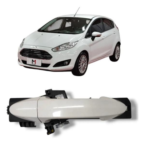 Maçaneta Ext. Porta Tras Esq Fiesta Ka 14/21 Ecosport 13/21 Branco Traseira