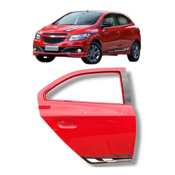 Porta Traseira Direita Gm Chevrolet Onix 2013 2016 Original Traseira Direita Vermelho