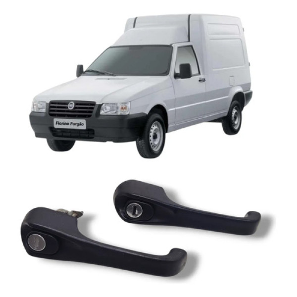 Par Maçaneta Dianteira Fiat Fiorino 2000 2010 Original Preto Dianteira