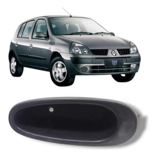 Puxador Porta Traseira Direita Renault Clio 2001 2012 Preto