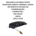 Maçaneta Externa Dianteira Direita Gm Cruze 2012 2016 Origin Preto Dianteira