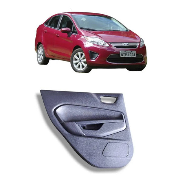 Forro Porta Traseira Esquerda New Fiesta 2011 A 2019 Preto
