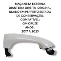 Maçaneta Porta Dianteira Direita Gm Cruze 2017 2022 Original Branco Dianteira