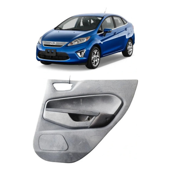 Forro Porta Traseira Direita New Fiesta Sedan 2011 A 2017 Preto