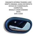  Maçaneta Interna Traseira Direita Renault Logan Sandero  Prateado Traseira