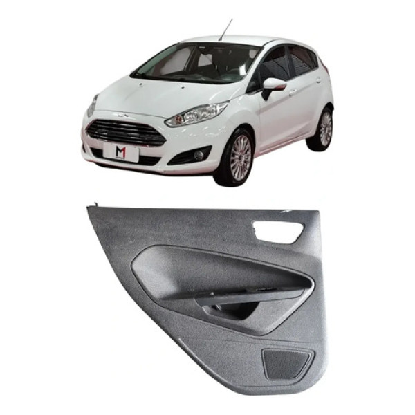 Forro Porta Traseira Esquerda New Fiesta Hatch 2011 A 2019 Preto