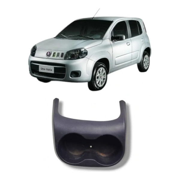 Porta Copos Console Central Fiat Uno Vivace 2011 2016 Preto