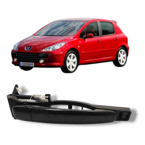 Maçaneta Ext. Porta Dianteira Direita Peugeot 307 2001/2012 Preto Dianteira