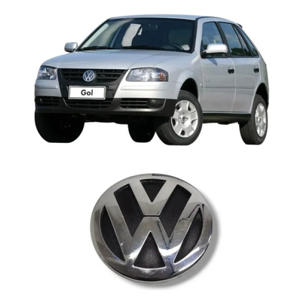 Emblema Para-choque Traseiro Volkswagen Gol Fox 2008 2014 Prateado