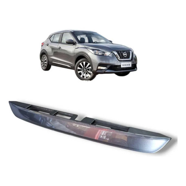 Moldura Luz Placa Nissan Kicks 2017 2021 Original Cinza