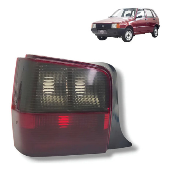 Lanterna Traseira Esquerda Uno Flex 2004 A 2013 Fume Esquerdo/motorista Vermelho
