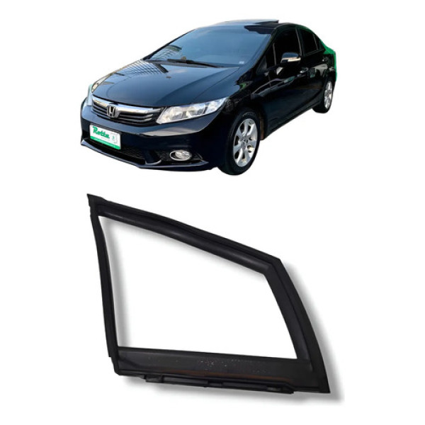 Borracha Vidro Fixo Dianteiro Direito Honda Civic 2012/2016 Preto