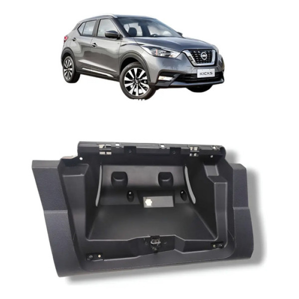 Suporte Caixa Porta Luvas Nissan Kicks 2017 A 2021 Original Preto