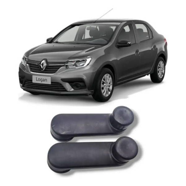 Manivela Vidros Traseiros Renault Logan 2015 2020 Original Preto