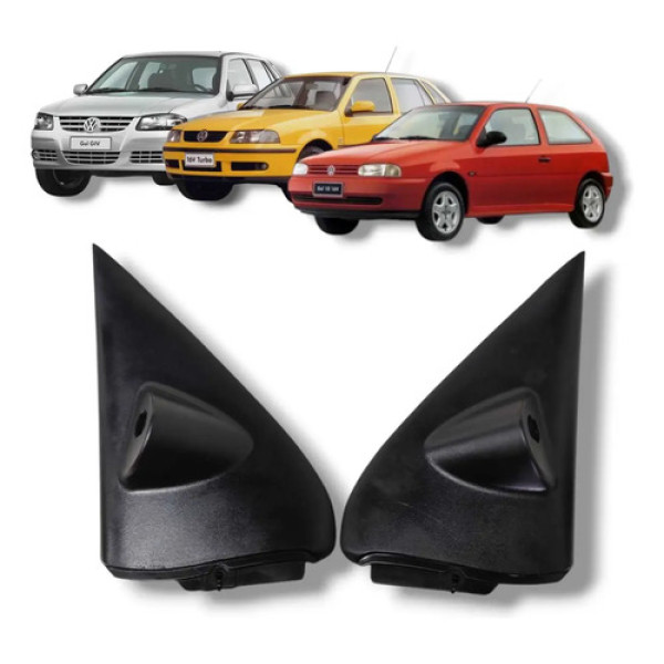 Par Acabamento Retrovisor Vw Gol G2 G2 G4 1994 2014 Original Preto