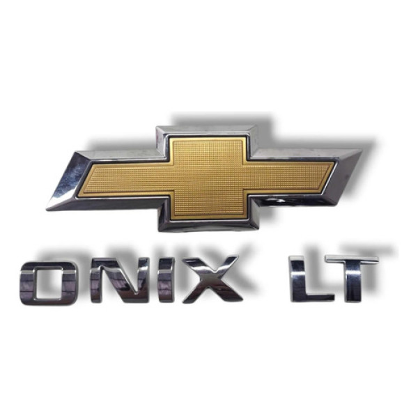 Kit Emblemas Chevrolet Onix 2020 2024 Original Prateado